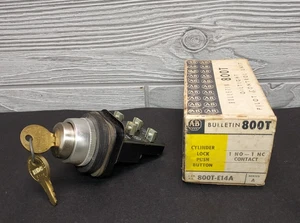 ALLEN BRADLEY CYLINDER LOCK PUSH BUTTON 800T-E14A SER A - Picture 1 of 5