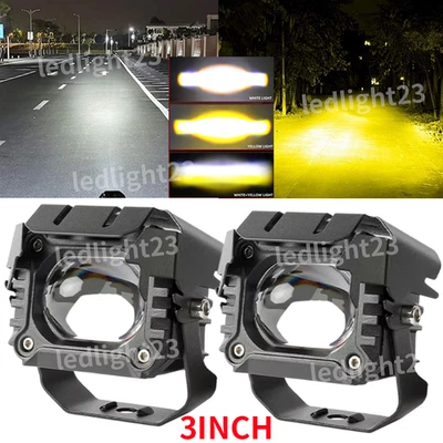 Barra de luz de trabajo LED amarilla blanca de 3 pulgadas punto antiniebla todoterreno para ATV SUV camión barco Foto 1 de 4