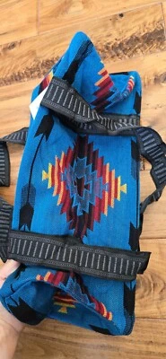 Bolso de Semana Southwestern Nativo Azteca Occidental Tribal Lona Azul Amarillo Nuevo con Etiquetas Foto 1 de 3