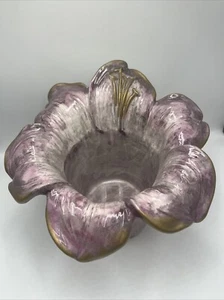 Handmade hand painted ceramic floral studio art pottery planter vase 12”x 8 3/4” - Picture 1 of 6