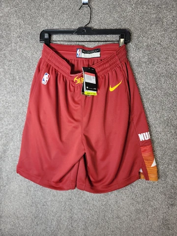 Nike Engineered  NBA Authentics Shorts Mens L 38 Denver Nuggets Red Maroon Cover
