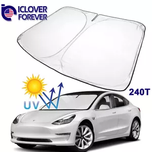 For Tesla Model Y/3 Windshield Sun Shade Front Cover UV Visor Sunshade Foldable - Bild 1 von 10