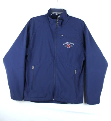 Chaqueta St. Pete Beach Soft Shell Para Hombre Pequeña Azul Cremallera Completa Ourway Petersburg FL Foto 1 de 4