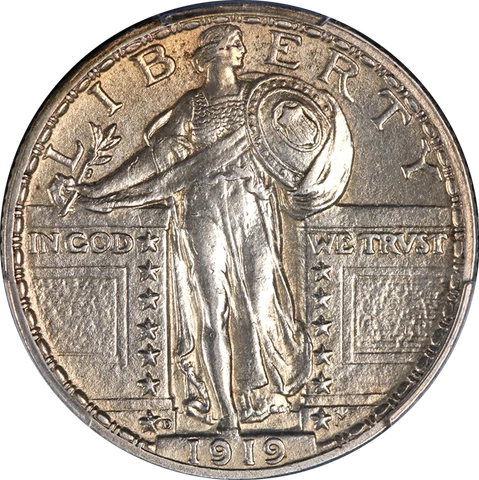 1919-D Standing Liberty Quarter Full Head PCGS AU Details Nice Eye Appeal Cover
