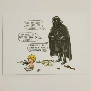 Darth Vader and Son Postcard Luke Skywalker Star Wars Disney - Picture 1 of 2