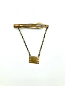 Colgante vintage con clip de corbata - tono dorado - art deco - Imagen 1 de 4