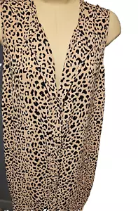 41 Hawthorn Womens Shirt 2X Stitch Fix Sleeveless Pink Leopard - Picture 1 of 14