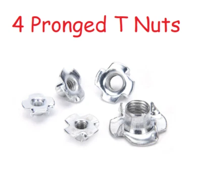 T Nuts Four Pronged Tee Nuts M5 M8 Zinc Plated Blind Nut Captive