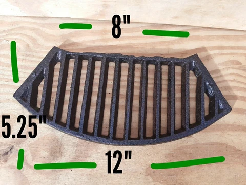 Vintage Old Antique cast Iron Fire Grate Grill Fireplace 12"x8"x5" rare Cover