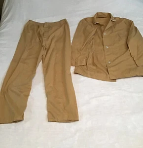 VTG 60s 70s Mens Pajamas Gold Cotton Blend Long Sleeve Gimbels Size B - Picture 1 of 8