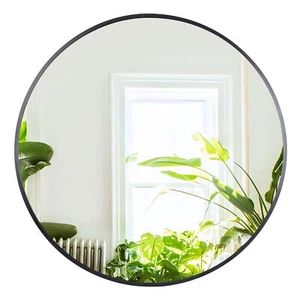 Black Round Mirror 30 inch Circle Mirror Metal Frame Wall Mounted Vanity Mirror - Picture 1 of 24