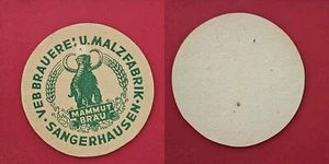 VEB Brauerei Sangerhausen Mammu Brauerei Bierdeckel Coaster Beermat - Picture 1 of 1