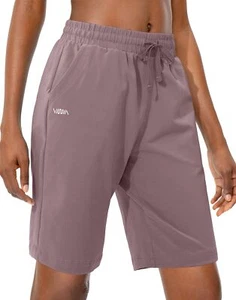 Women's Bermuda 10" Long Shorts with Pockets Cotton Sweat Lounge Shorts for W... - Picture 1 of 7