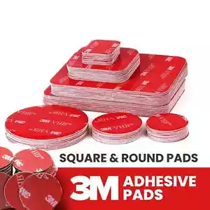 3M DOUBLE SIDED PADS Strong Heavy VHB Adhesive Mounting Tape Round Square UK - Afbeelding 1 van 9