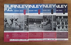 Burnley 1967/68 Selection of Home League Programmes from menu - Picture 1 of 5