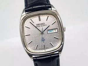 New Belt [Excellent+5] SEIKO GRAND Qz 4843-5011 Silver Day/Date From JAPAN Y643 - Picture 1 of 10