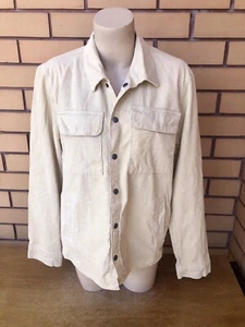 Everloom Cream Corduroy Long Sleeve Snap Button Shirt Size M - Picture 1 of 9