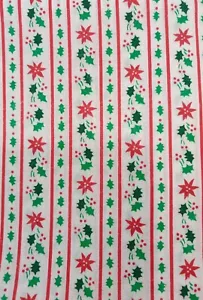 Springs Mills VTG Fabric 44" Christmas POINSETTIA Holiday Quilt -By the 1/2 yd - Picture 1 of 3