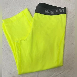 Nike Pro Leggings Mens Compression Pants Activewear Training Athletic Neon - Picture 1 of 6