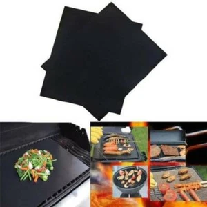 2pcs BBQ Grill Mat non-stick Oven Liners Baking Reusable Sheet Pad Barbecue UK - Picture 1 of 6