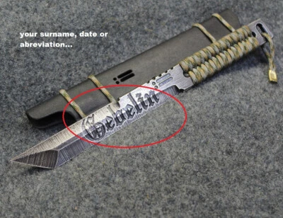 integrity implements personalized Af1 Kaiju Gen3 custom etched surname  knife - Image 1 of 4