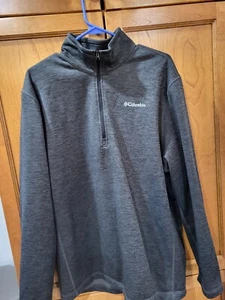 Columbia Sweater Men's Extra Large black Pullover Polyester Quarter Zip XL - Picture 1 of 8