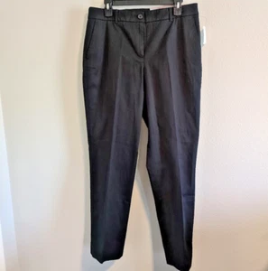 NEW TALBOTS Black Straight-Leg Chino Women's Curvy 10 Dress Pants Business - Picture 1 of 7