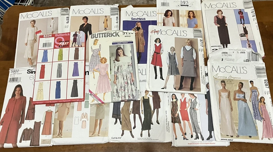 Vintage Sewing Patterns Dress McCalls Simplicity Butterick Uncut Cut  8 10 12 - Image 1 of 4