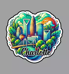 Charlotte North Carolina Laptop Sticker - Picture 1 of 5