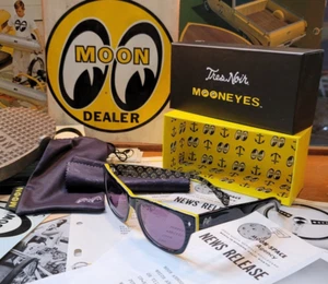 Gafas de sol MOONeyes X Tres Noir 45s 100 % lentes irrompibles UV LUNA scta Hot Rod - Imagen 1 de 18