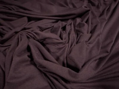 THE FABRIC MERCHANT Lightweight Viscose Spandex Single Jersey Fabric, Per Metre - Dark Aubergine