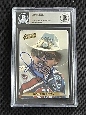 RICHARD PETTY 1993 ACTION PACKED SIGNED AUTOGRAPHED CARD BECKETT BAS AUTHENTIC - Image 1 of 2