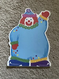 Vintage SHAPES Memo Pad 1989 Clown 8 Sheets List Paper Writing Circus Blue - Picture 1 of 2