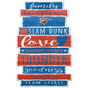Oklahoma City Thunder Sign 11x17 Wood Family Word - Picture 1 of 1