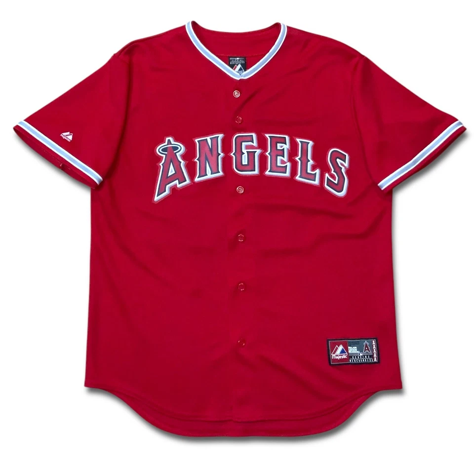 Majestic Los Angeles Angels Jersey Men's XL Red White Josh Hamilton #32 Home - Image 1 of 4