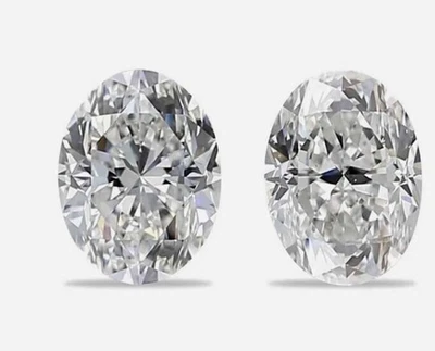 IGL 2 Ct Pair Oval Lab Grown White Diamond D Color VVS1 Loose Gem 10x7 mm 5SDN - Image 1 of 4