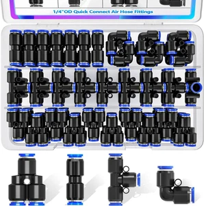 Accesorios de manguera de aire de conexión rápida para empujar a conectar OD de 1/4", OD de 1/4" - Imagen 1 de 5