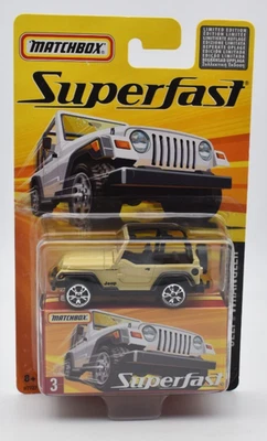 Matchbox New Superfast #3 Jeep Wrangler beige. Blister pack. Limited 8000 - Image 1 of 2
