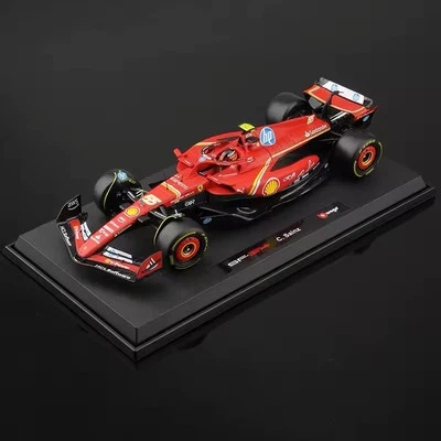 Burago Ferrari SF-24 Carlo Sainz 55 Scala 1:18 Modellino Auto Red Formula 1 New - Immagine 1 di 4