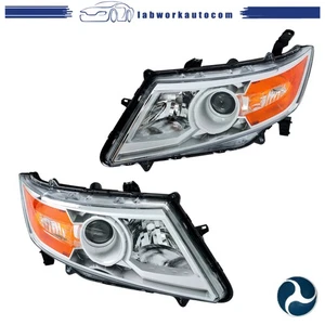 Chrome Housing For Honda Odyssey 2011-2017 Halogen Front Headlights Amber Pair - Picture 1 of 17