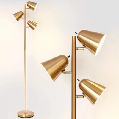 Modern Pole Lamp 3 Light Tree Standing Tall Lamp Adjustable Head Floor Lamp 64" - Image 1 of 4