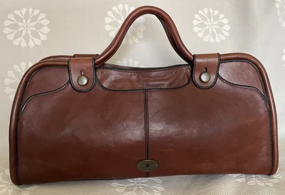 Bolso Cartera Fossil VRI Vintage Reedición Cuero Marrón RARO Foto 1 de 4