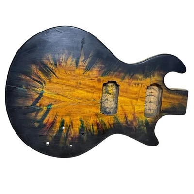 Electric Guitar Body  Sunburst Flare Hand-Dyed Finish, 3 lb. Project Body Wood - Image 1 of 4