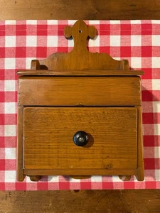 Vintage Hanging Wooden Salt Box or Salt Cellar - Picture 1 of 7