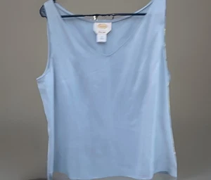 Talbots Women’s Camisole Tank Top Size 12 Blue 100% Pure Silk Classy Whimsical - Picture 1 of 10