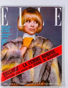 MIREILLE DARC Blouse SIMONE DE BEAUVOIR Elle France magazine October 19 1967 vtg - Picture 1 of 1