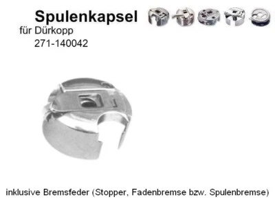 DRITTANBIETER AUS ASIEN Spulenkapsel für Dürkopp/ Adler 271- 140042, + Fadenbremse !! #211