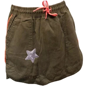 Girls Cat&Jack Sz L(10/12) Khaki Drawstring Waist Pockets Denim Pencil Skirt N O - Picture 1 of 11