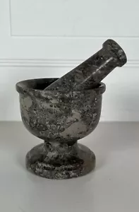 Granite Mortar and Pestle Set Herbs Spicers Grinding Crushing Stone - Picture 1 of 8