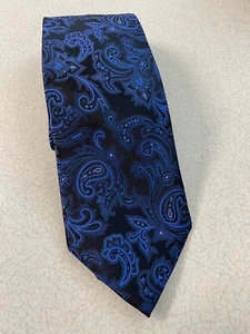 Alfani Mens Blue Silk Necktie ~ Business Dress Neck Tie - Picture 1 of 5